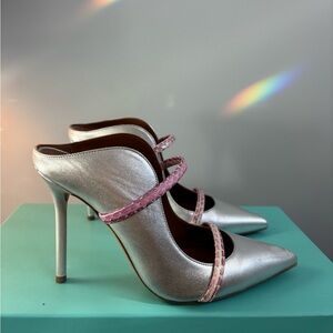 Malon Soulier  mules metallic silver 37